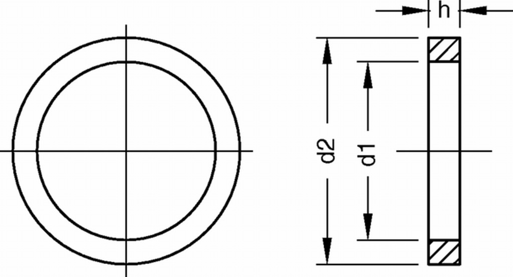 Дихтунга медна ф5x9x1 Cu