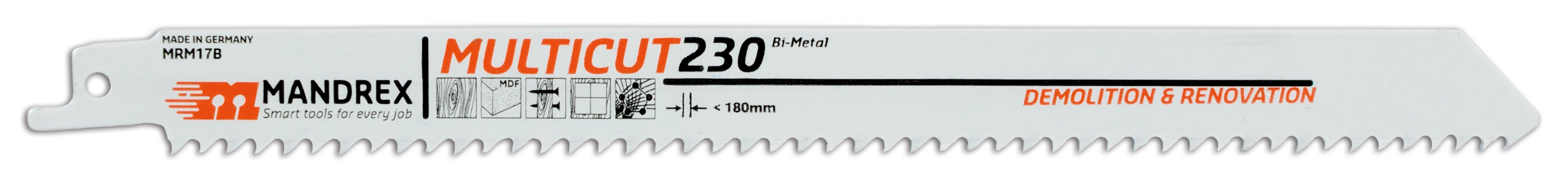Нож многофункционален усилено за електр. ножовка, за дърво MULTICUT 230x19x1.57