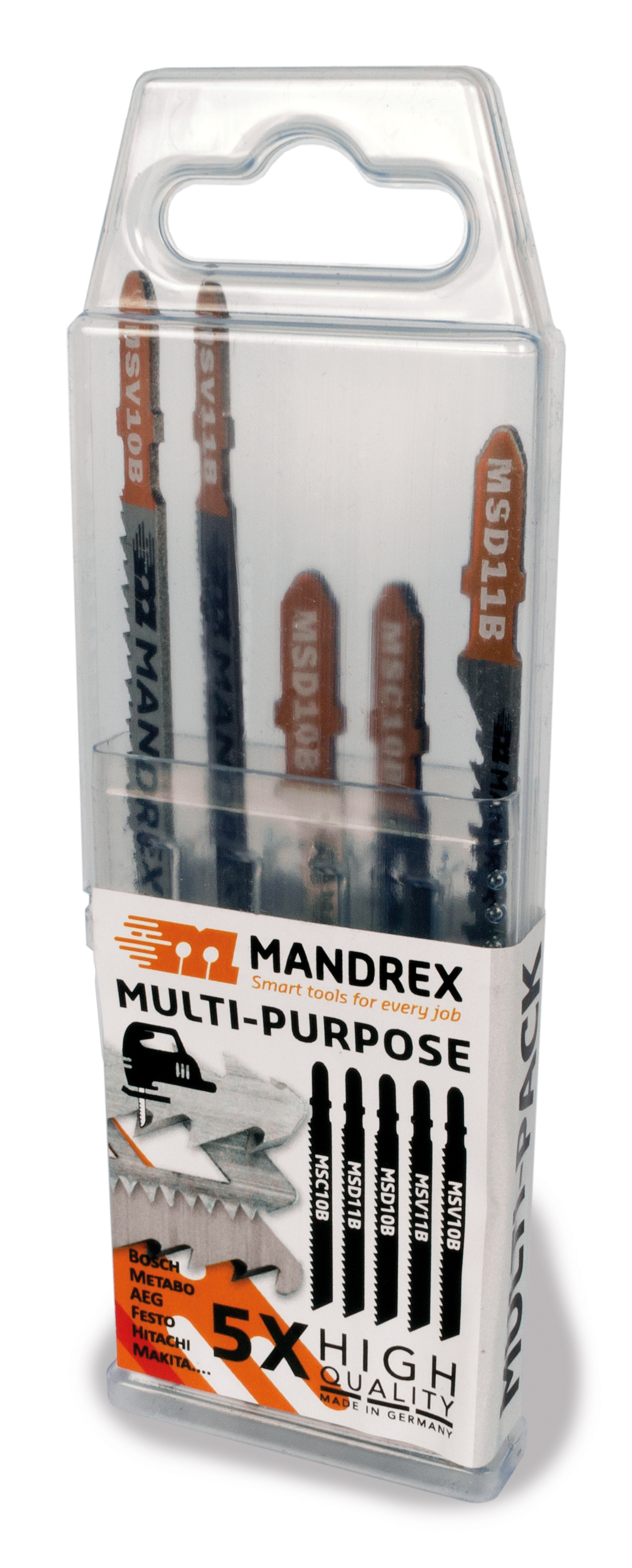 Многофункционален комплект ножчета за прободен трион  5 бр. MANDREX